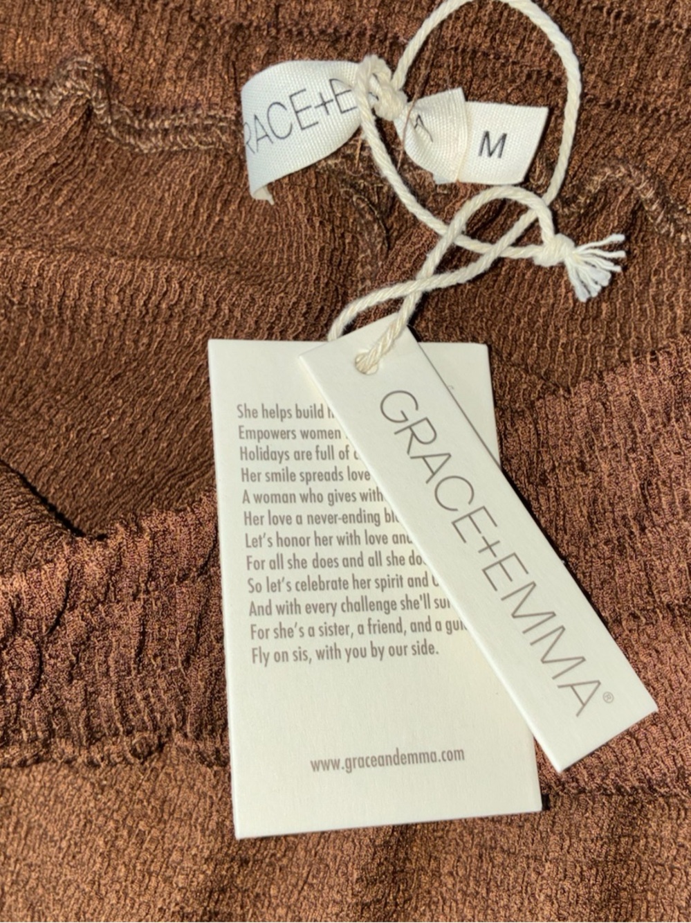 NWT Grace & Emma Textured Knit Earhart Wide Leg Pull On Pants in Chocolate - Picture 6 of 7